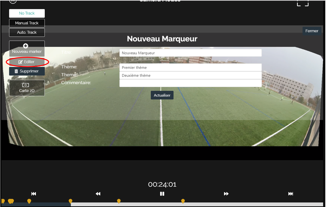 Caméra filmer football analyse vidéo match